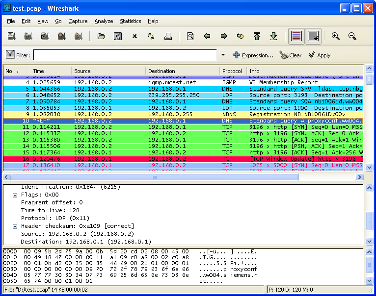Wireshark time referenced packet