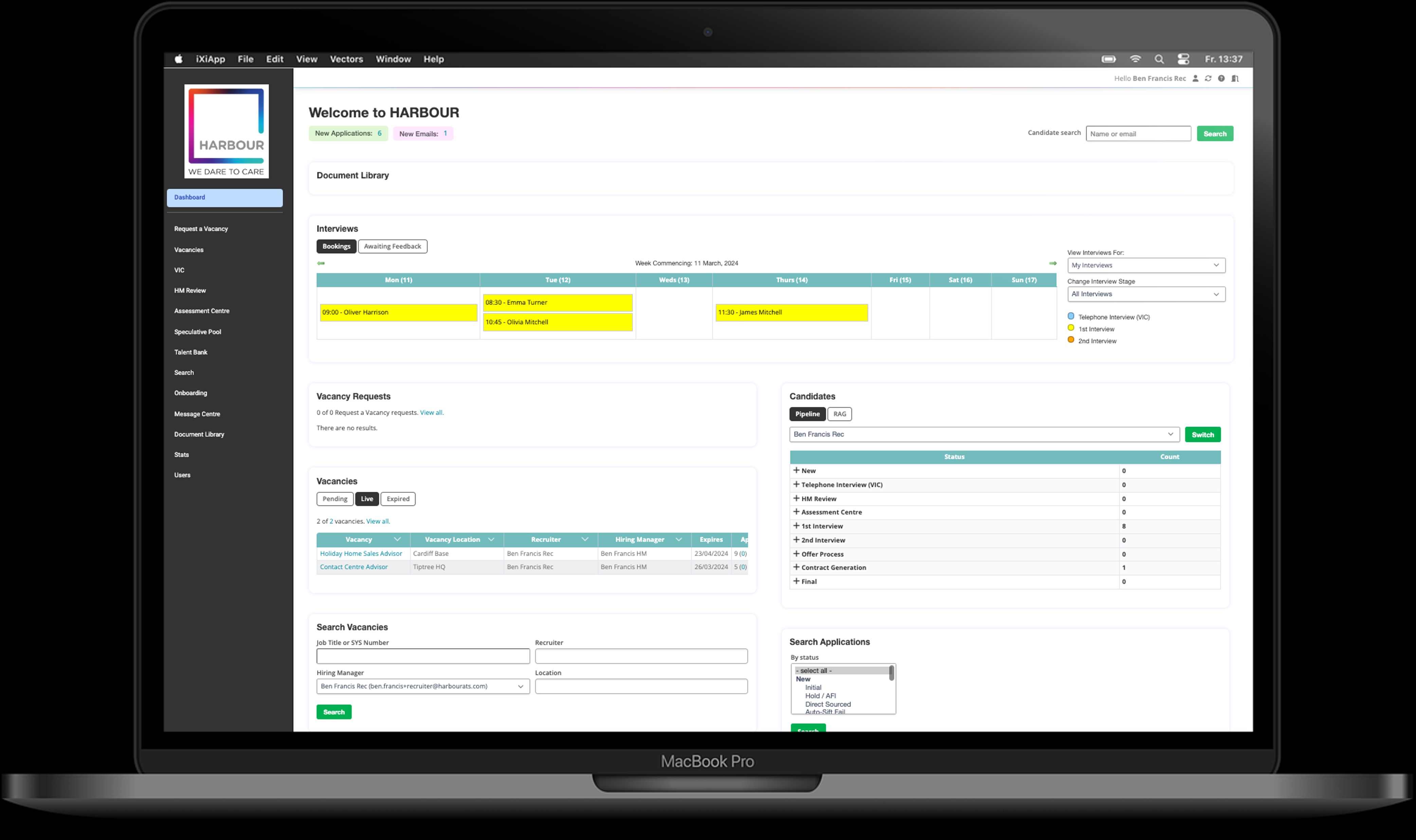 HARBOUR screenshot: HARBOUR Dashboard