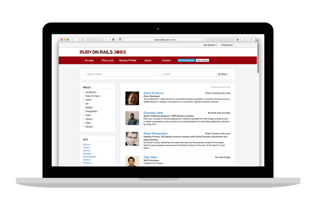 Job seekers can register and create an online candidate profile using JobBoard.io's LinkedIn integration or with an email address.