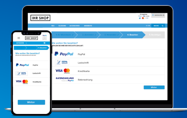 PayPal PLUS screenshot: Payment processing feature