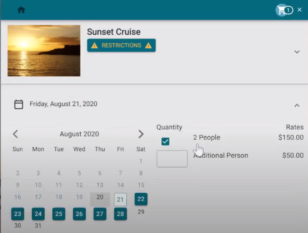 aReservation calendar reservation