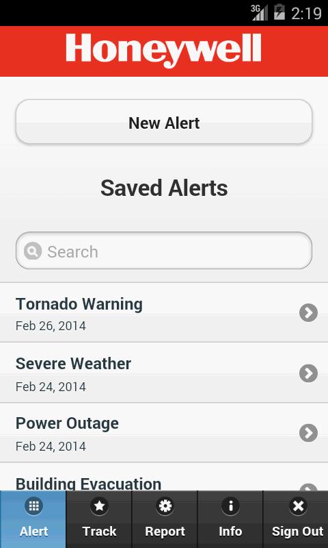 Instant Alert saved alerts