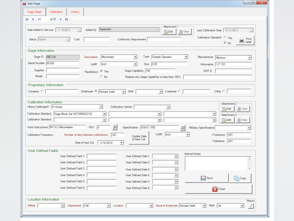 Gage Control Software Software - 5
