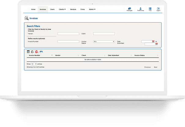 Mitratech Managed Bill Review screenshot: Quovant invoices