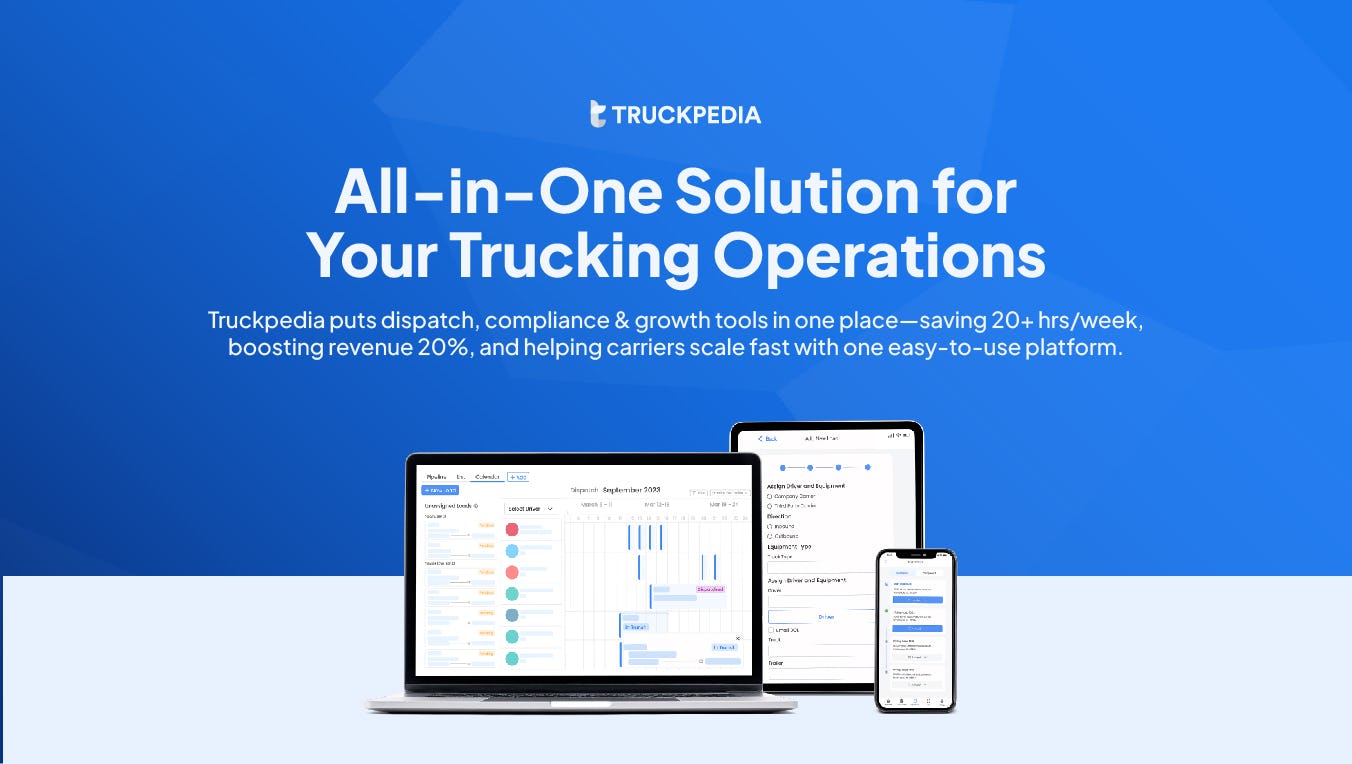 Truckpedia TMS Software - Truckpedia gives your trucking business everything it needs to run efficiently—all in one place. From dispatch and compliance to tools that help you grow, our platform streamlines operations so you can focus on scaling faster.