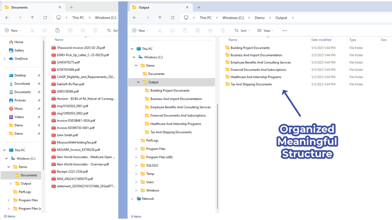 AI File Pro Software - AI File Pro bad to good folder structure