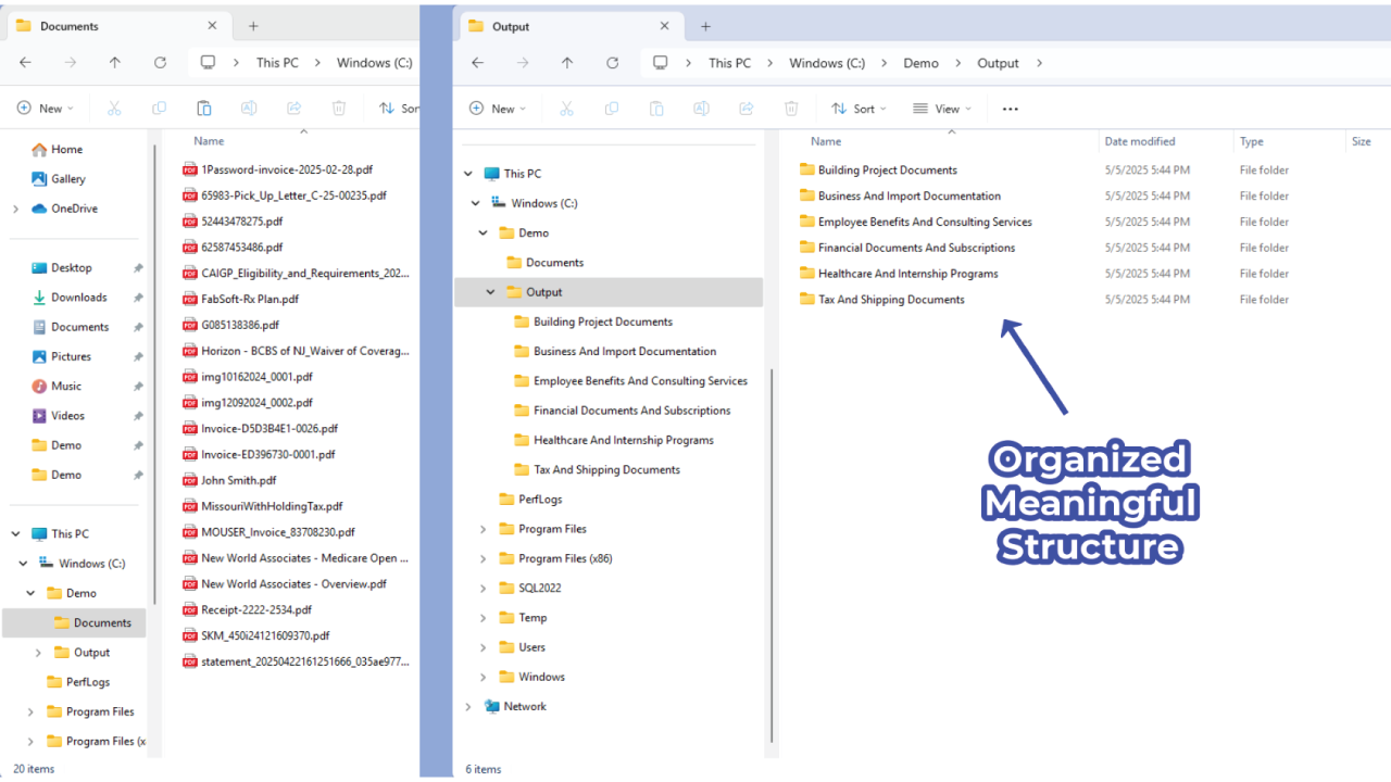AI File Pro Software - AI File Pro bad to good folder structure