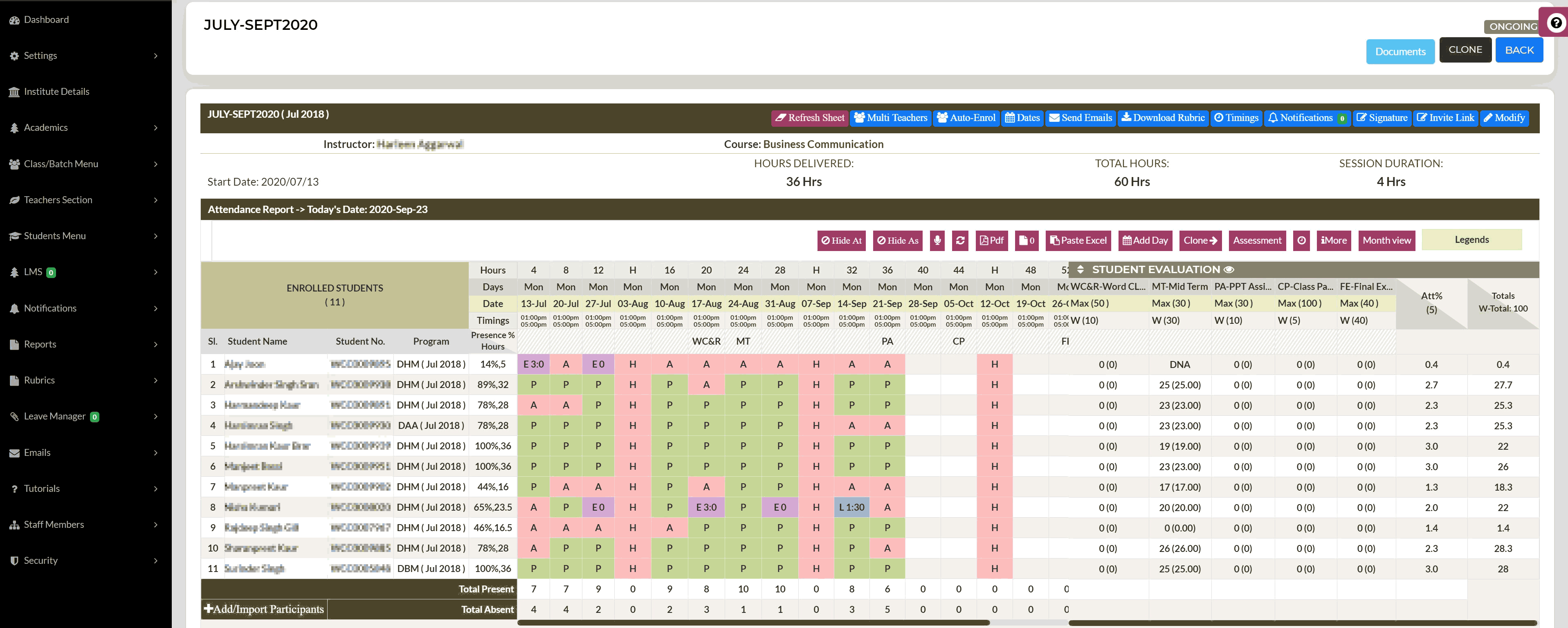 ClassTrack Software - Attendance Tracking