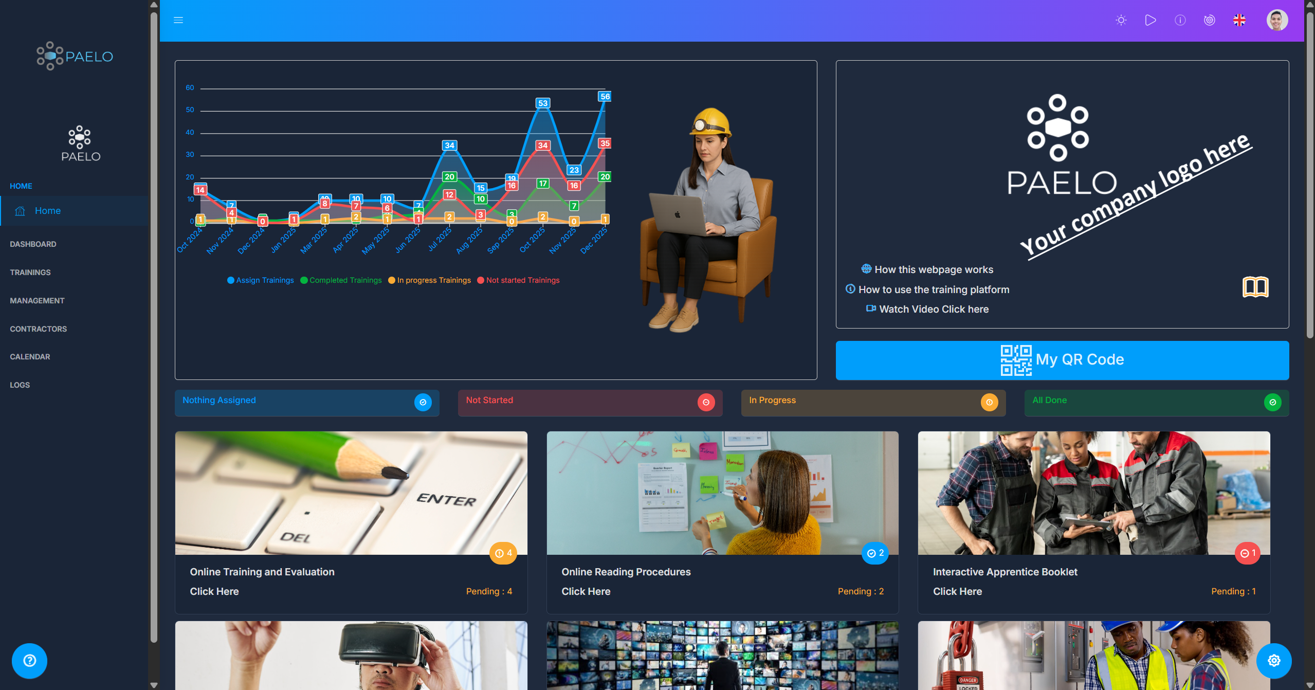 Paelo screenshot: PAELO - home page