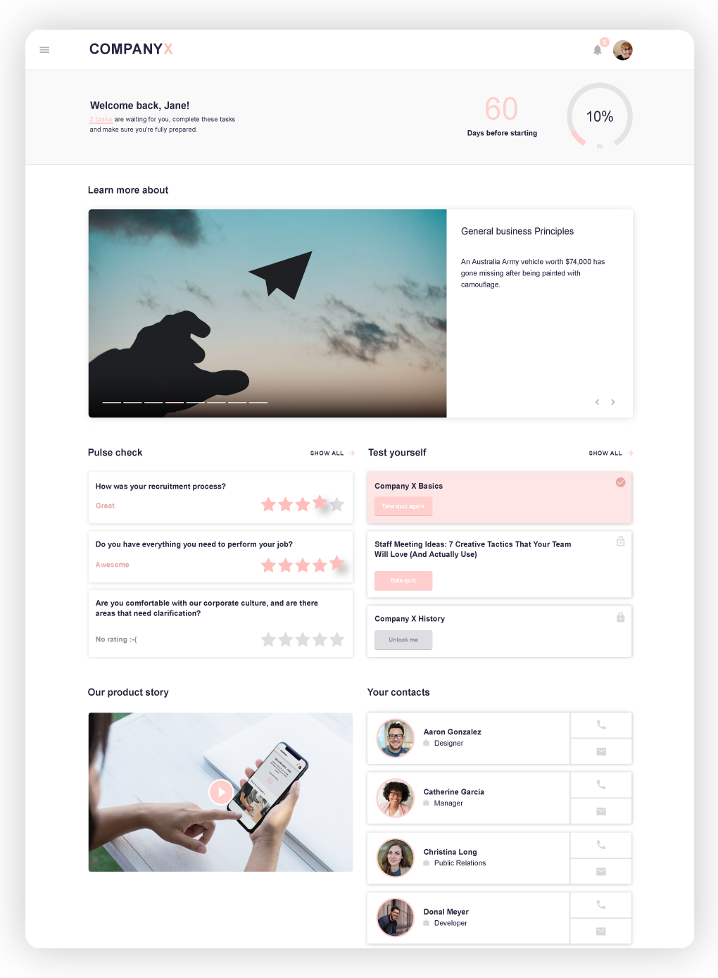 Talentech screenshot: Talmundo will send your newest hire their login credentials for our software, allowing you to create meaningful connections and engage with your employees early on.