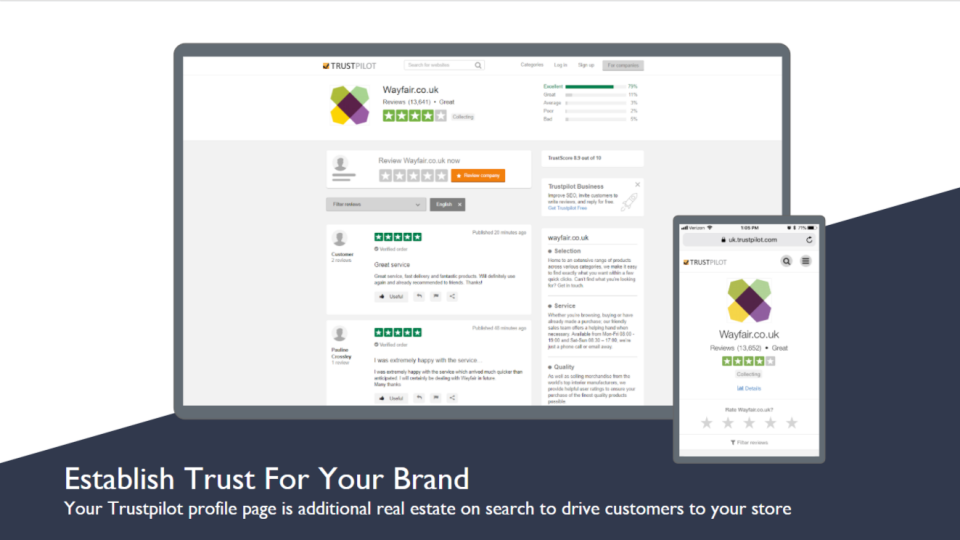 Trustpilot Software - Establish a trusted brand with a profile page to drive more customers