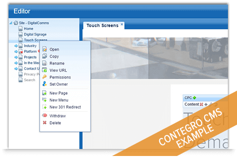 Create and manage fully interactive touch screen displays